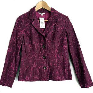 Cabi women's business suit jacket blazer. Plum-purple lace. New with tag! Size 6